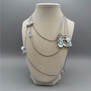Elegant Silver Multi-Layer Necklace